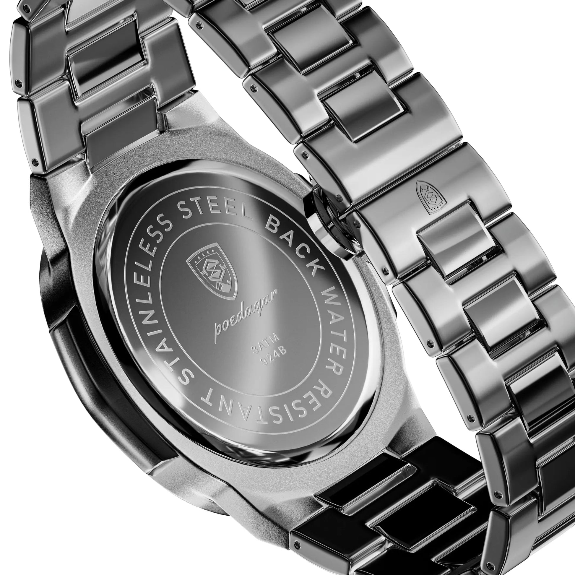 Fundo do relógio Nautilus de 41 mm em aço com gravação e pulseira metálica