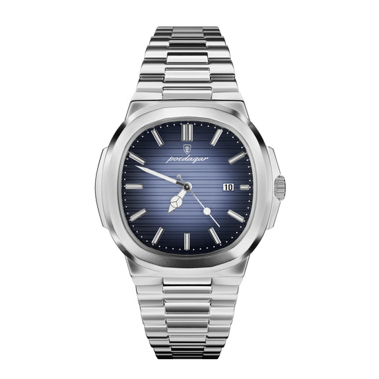 Relógio Nautilus 41 mm com mostrador azul e pulseira de aço