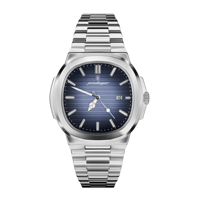 Relógio Nautilus 41 mm com mostrador azul e pulseira de aço