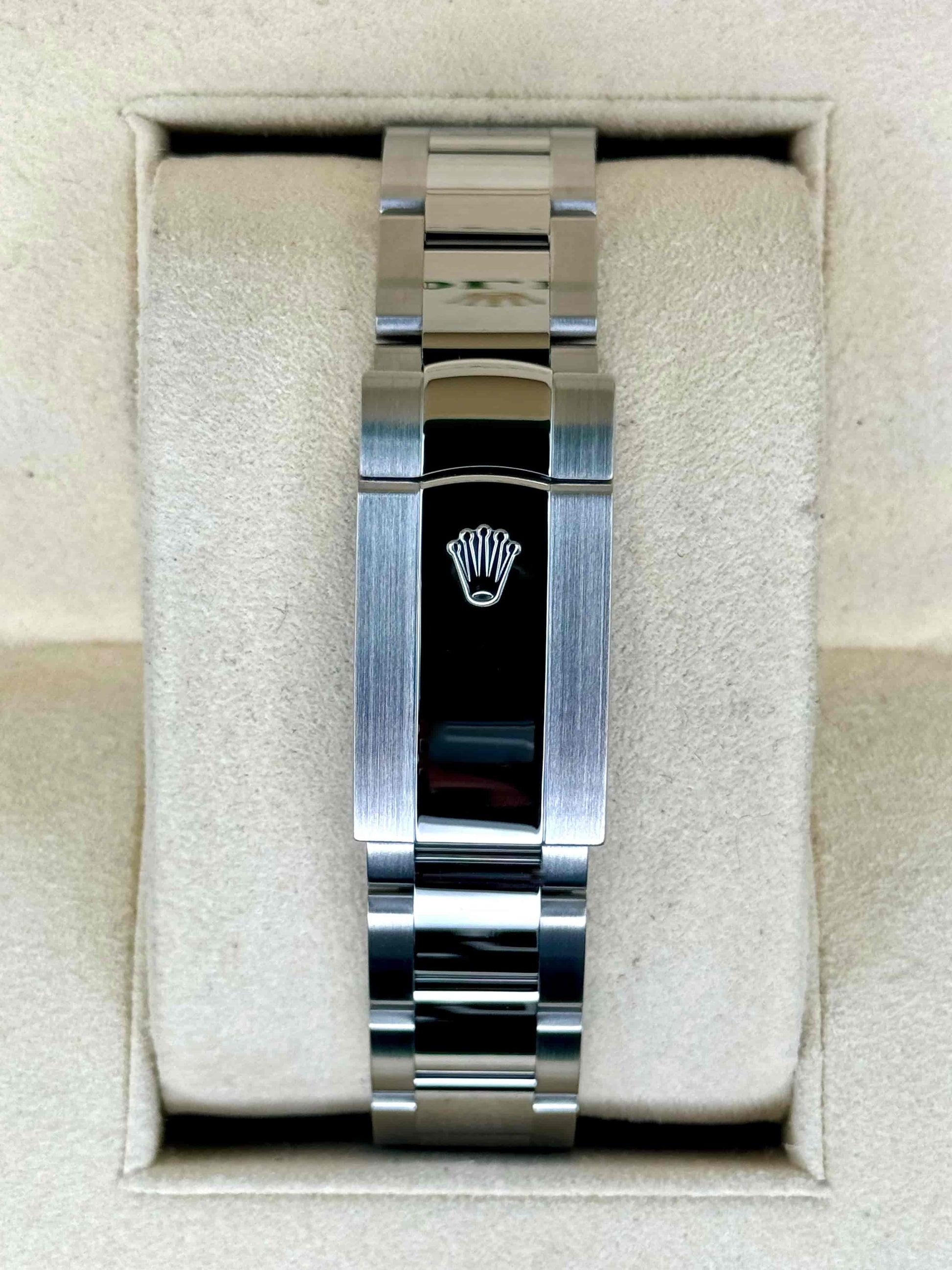 Pulseira de aço do relógio Rolex com fecho e elos polidos