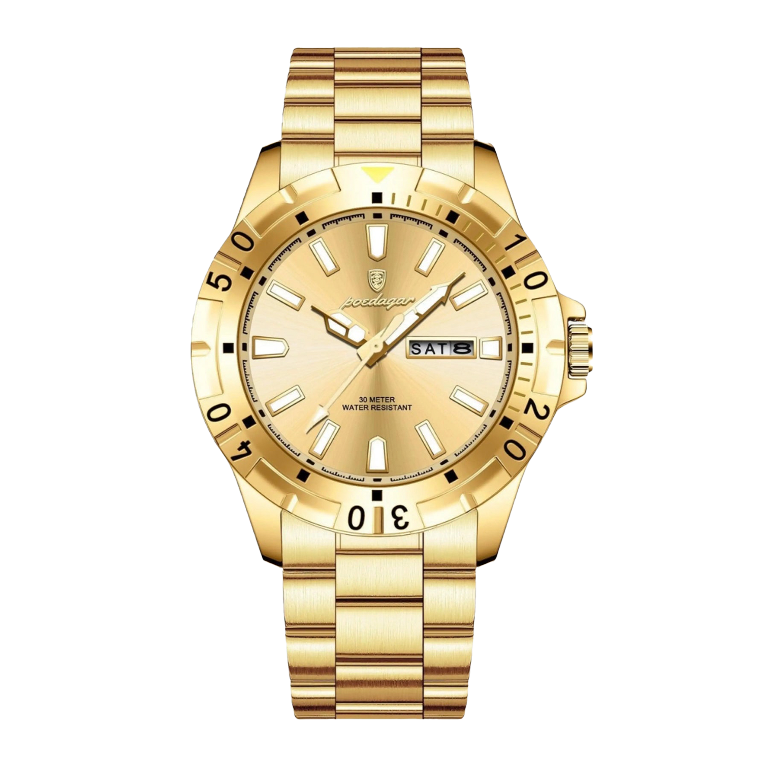 Relógio Éminence 40 mm dourado com pulseira metálica dourada