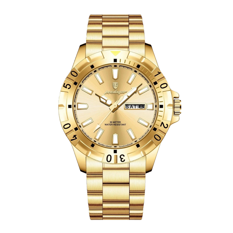 Relógio Éminence 40 mm dourado com pulseira metálica dourada
