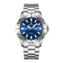 Relógio Éminence 40 mm com mostrador azul e pulseira metálica prateada