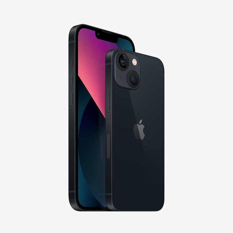 Smartphone iPhone 13 Pro preto, frente e traseira com câmeras traseiras duplas