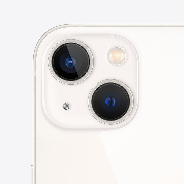 Traseira do iPhone 13 Pro branco com lentes da câmera e flash