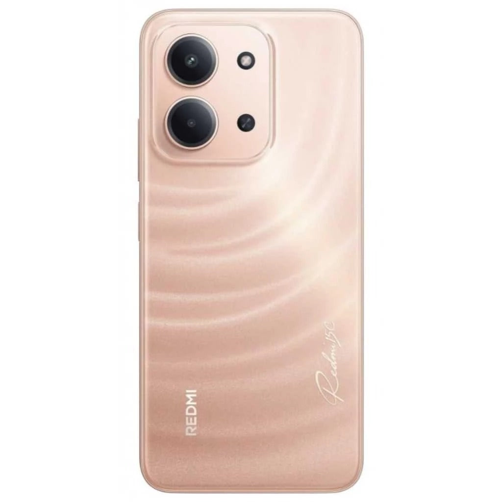 Smartphone Xiaomi Redmi 15C com traseira rosa e módulo de câmera dupla