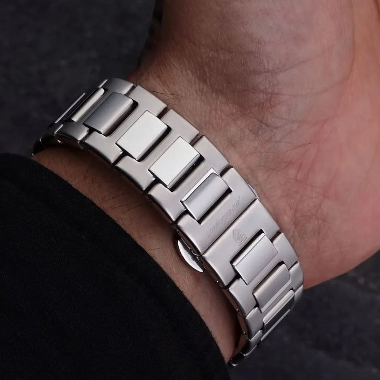 Pulseira metálica do relógio Nautilus de 41 mm com elos retangulares
